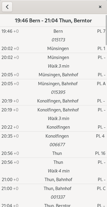 Fahrplananzeige